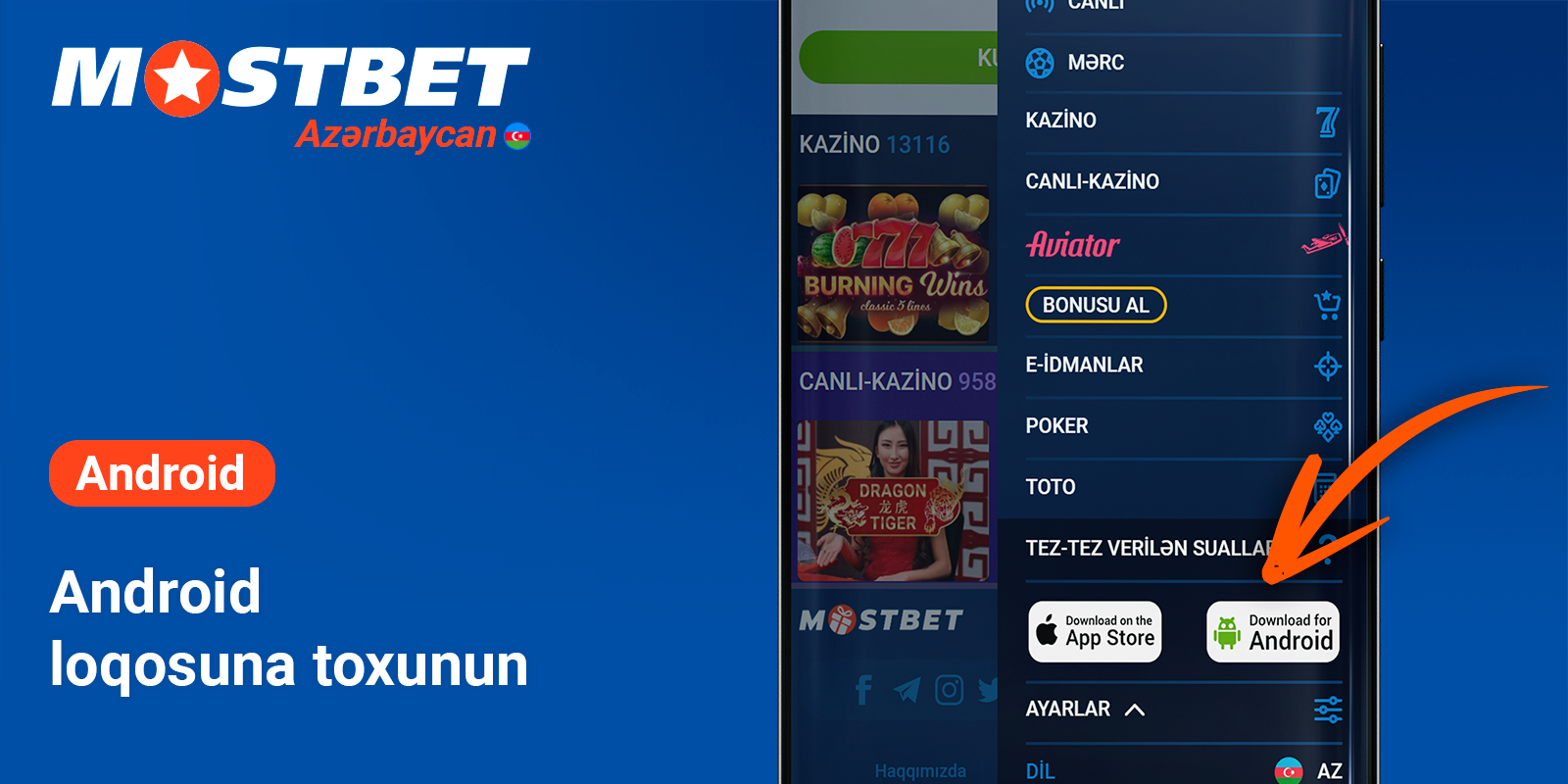 Android simgesini tapın və üzərinə vurun