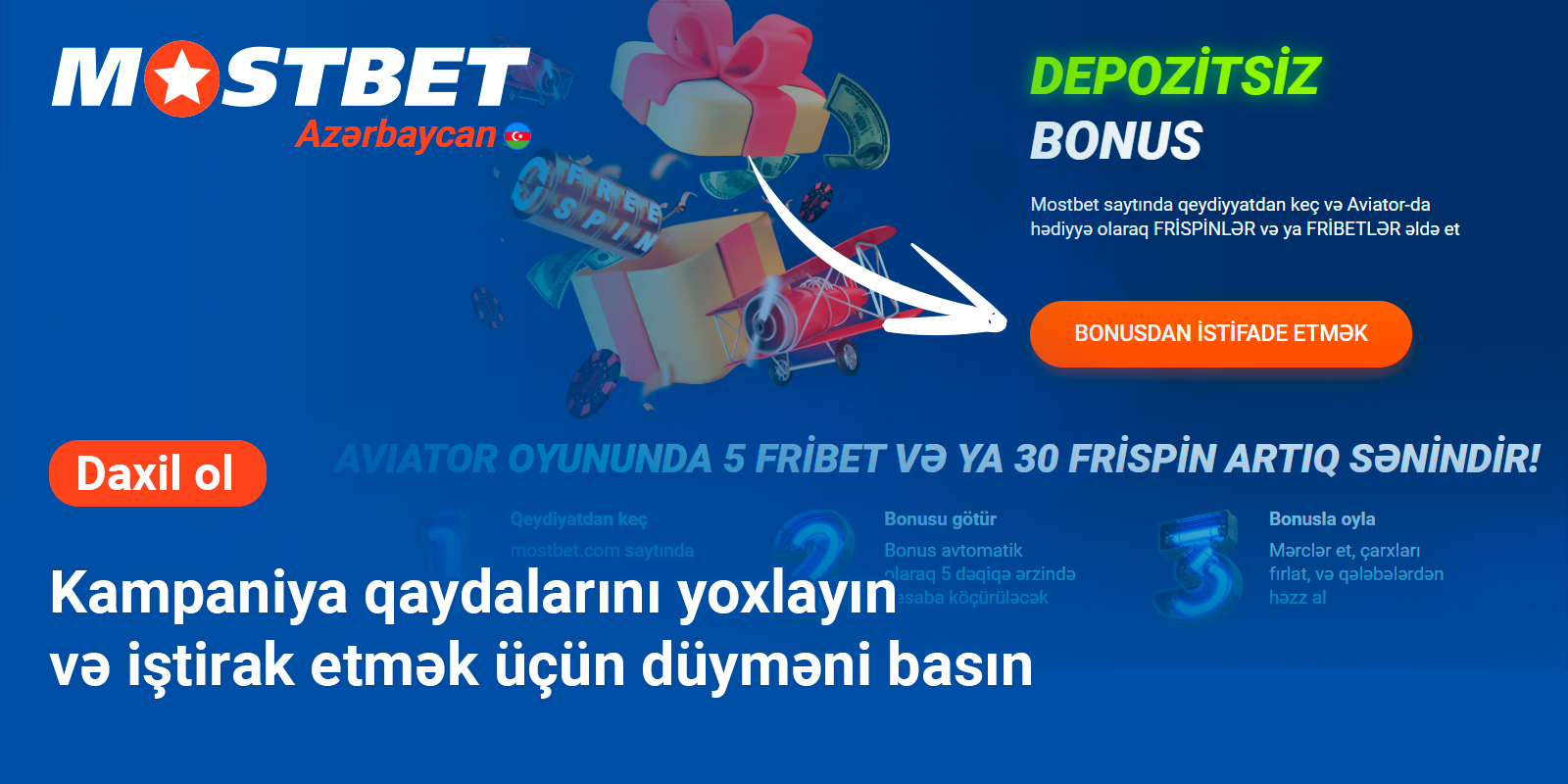 Qaydaları yoxlayın və bonusu qəbul edin