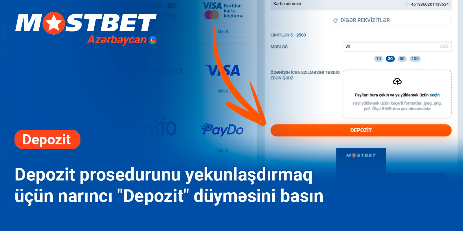 Mostbet-də depozit prosesinizi yekunlaşdırın