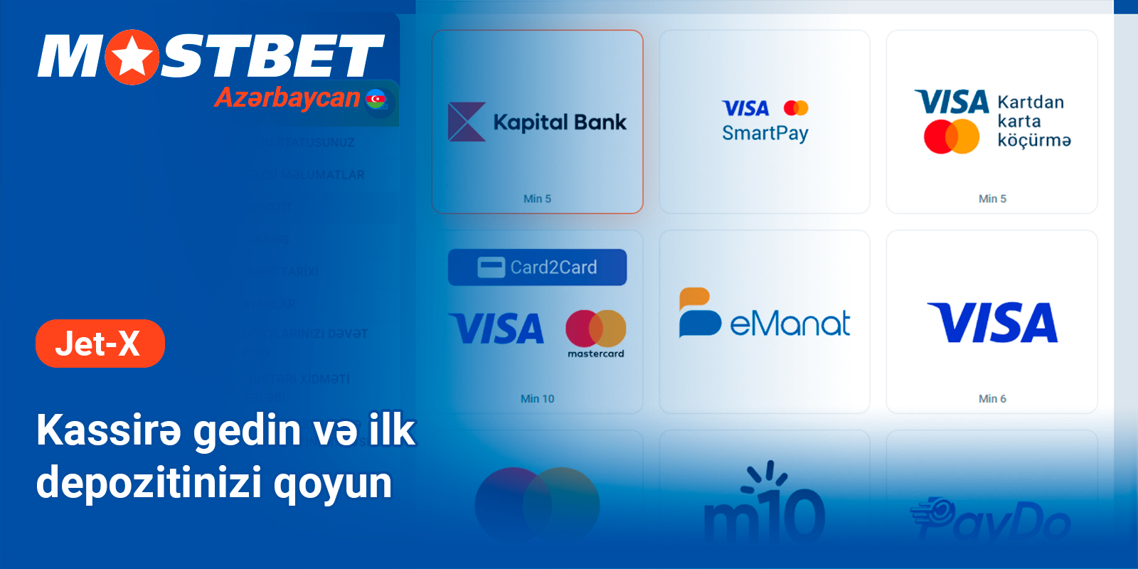 Kassir bölməsinə keçin və pulu doldurun