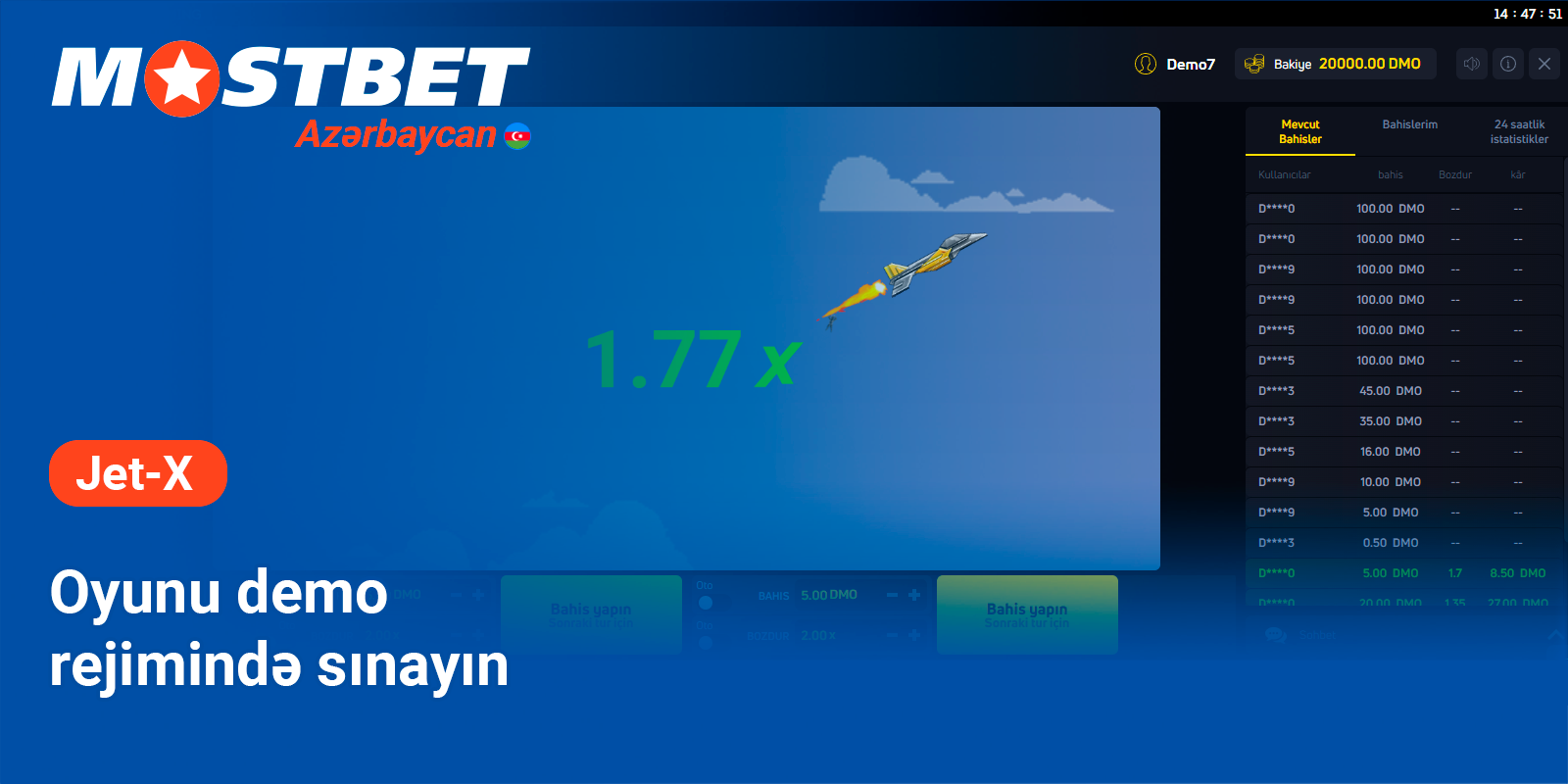 Əvvəlcə demo rejimini sınayın - Mostbet