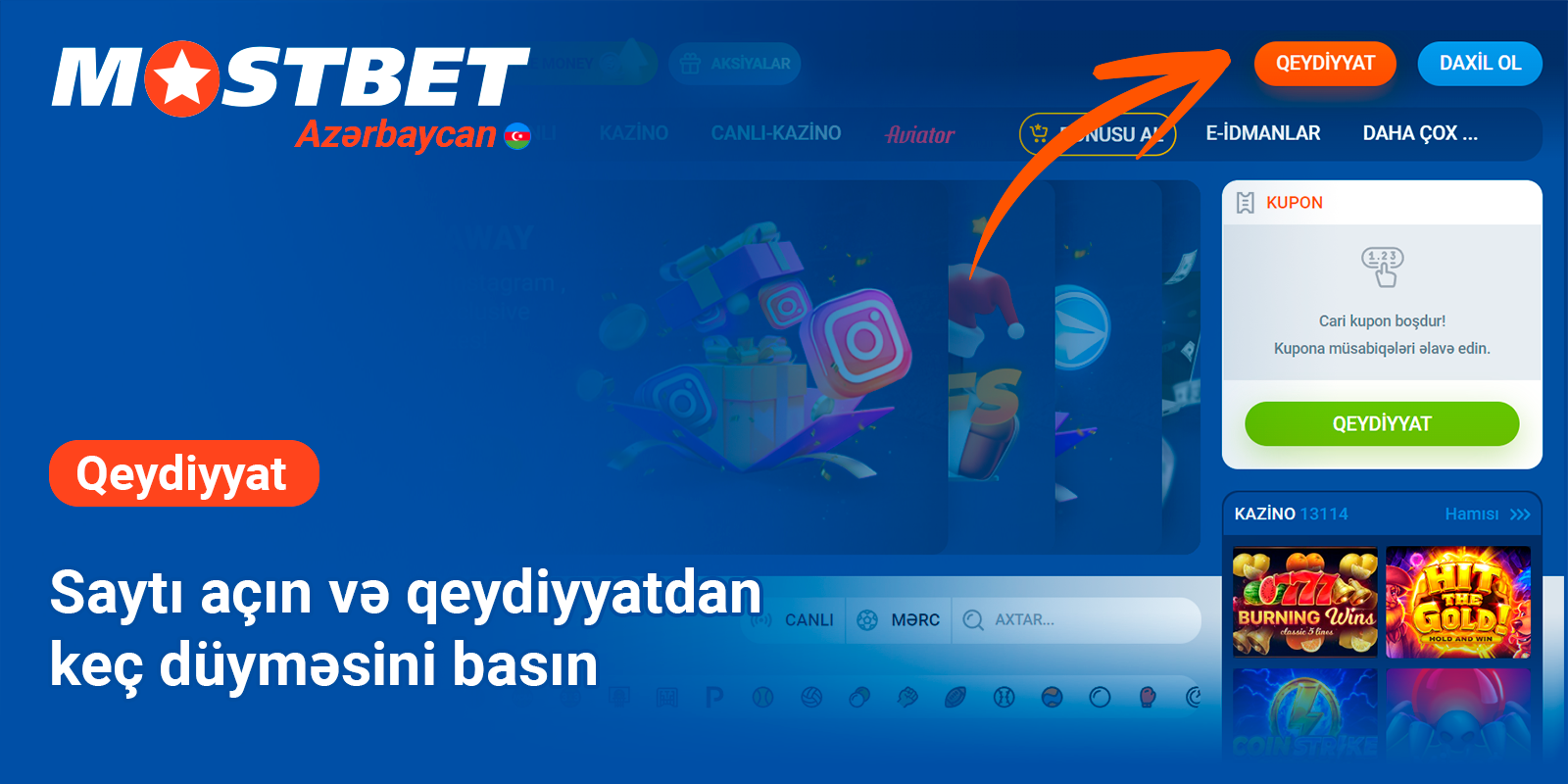 Mostbet Veb saytını açın