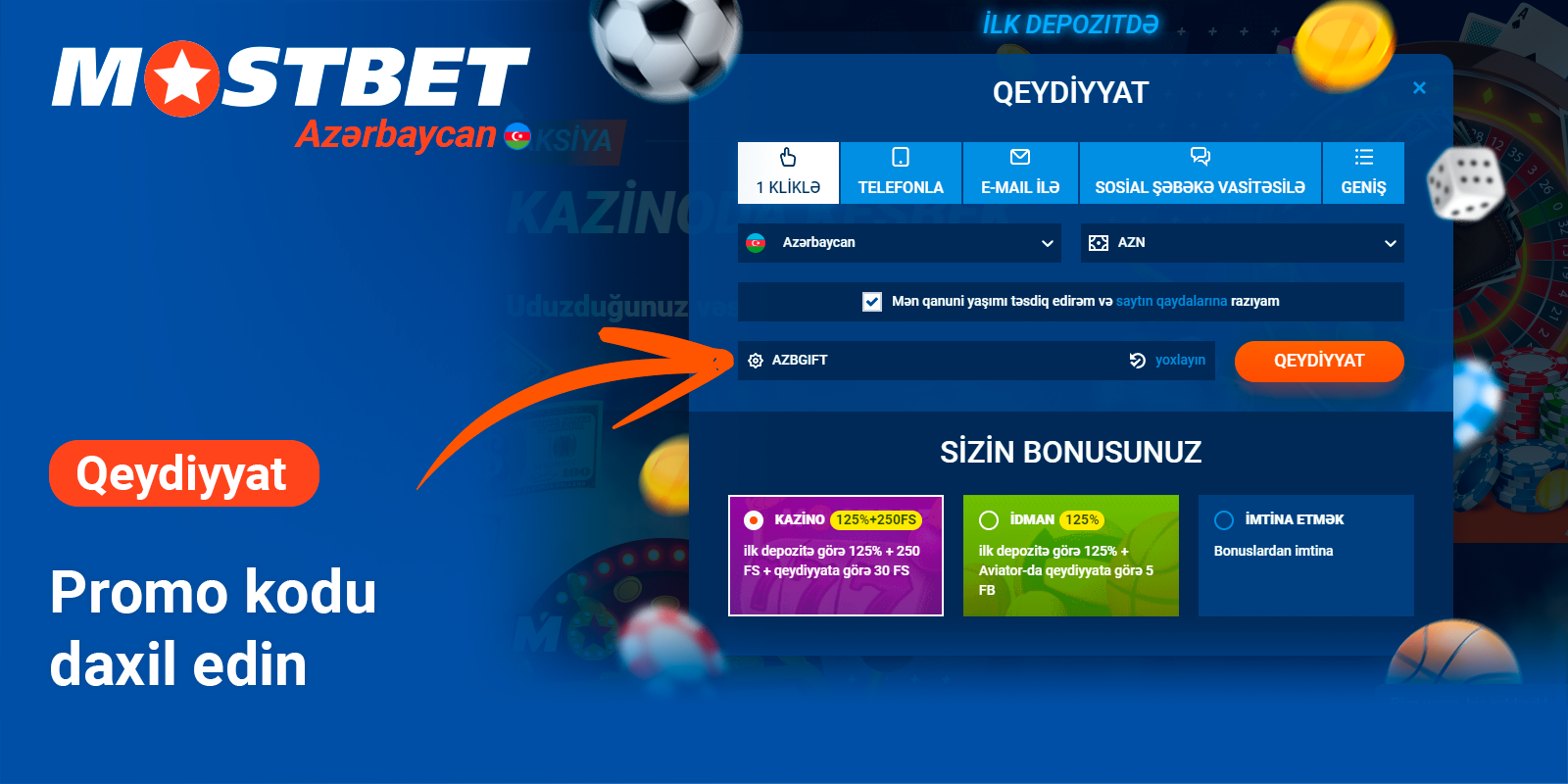 Həqiqi mostbet promo kodu əlavə edin