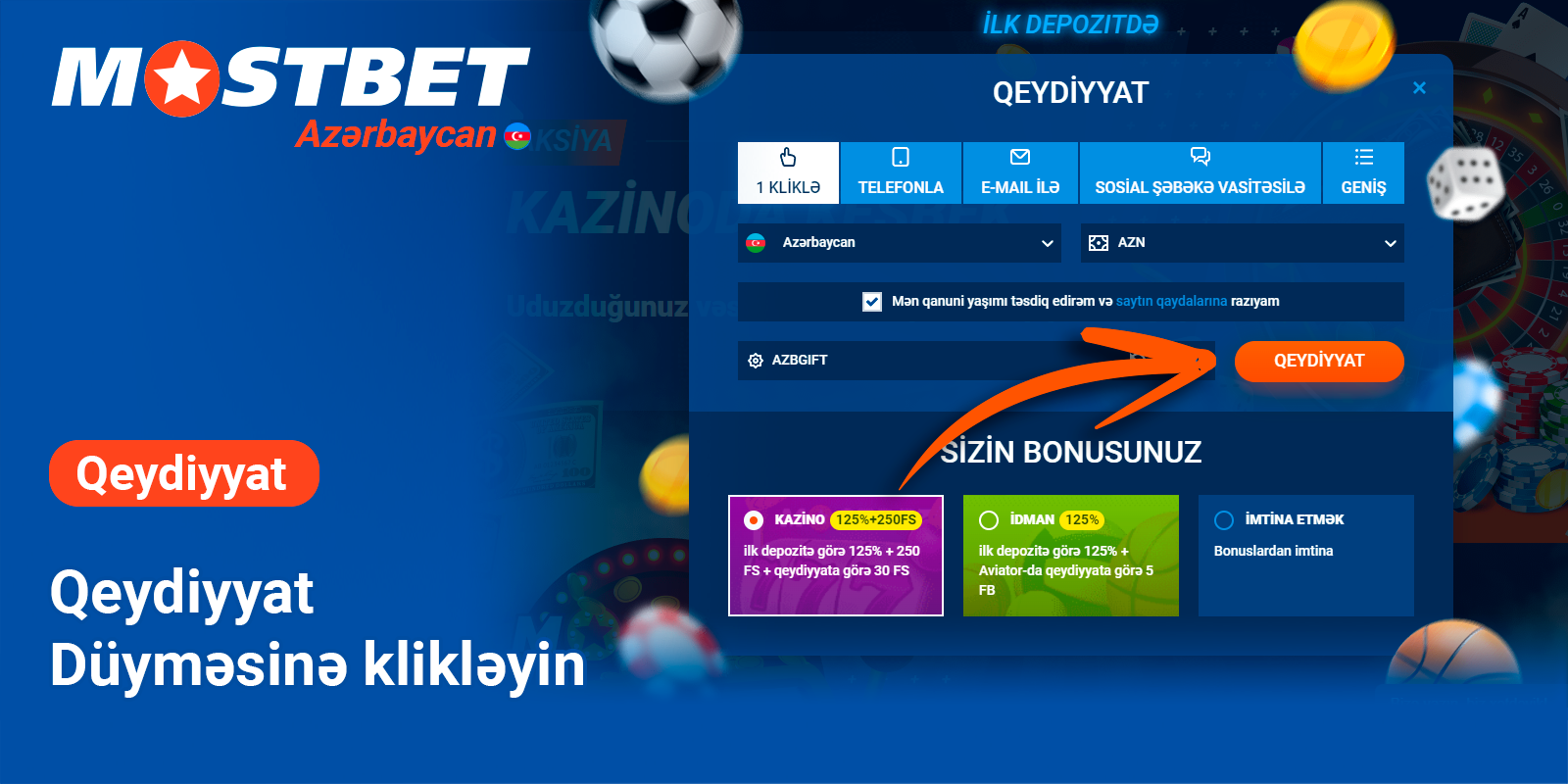 Mostbet qeydiyyatınızı yekunlaşdırın